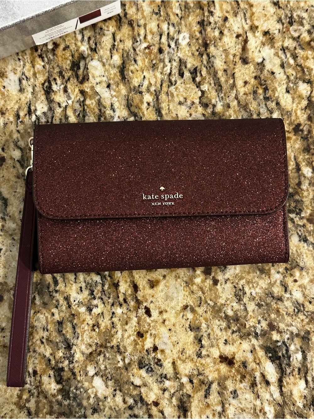 kate spade Sparkling Burgundy Wristlet Clutch